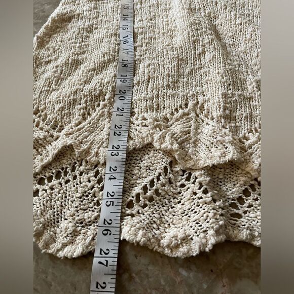 anthropologie yellow bird Soft Slub loose Knit V Neck Sweater extra small - Picture 6 of 9